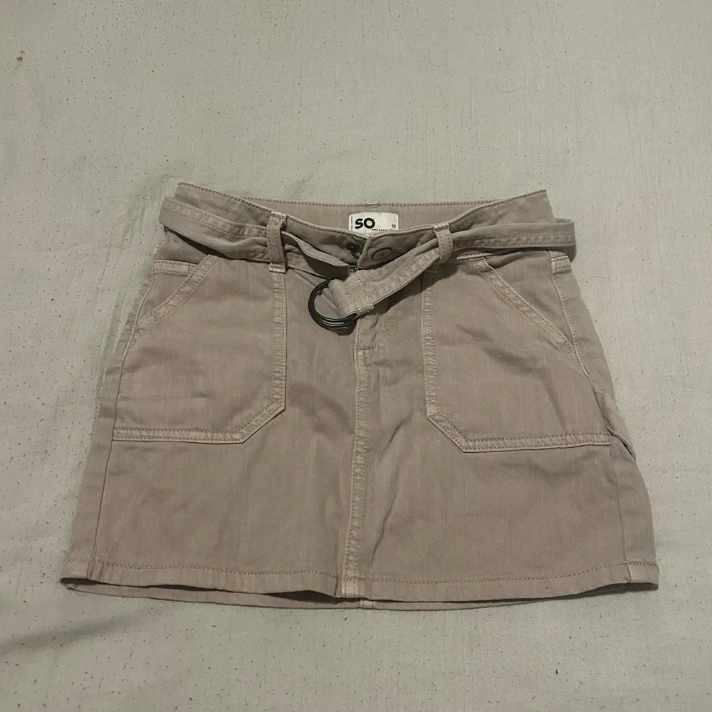 SO Beige Mini Skirt with Belt